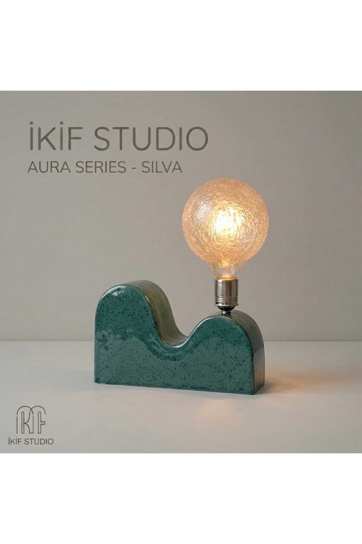 Aura Seramik Abajur — Silva · Yeşil, görsel 1